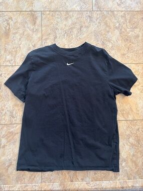 Nike Black Short-Sleeve Tee with White Swoosh